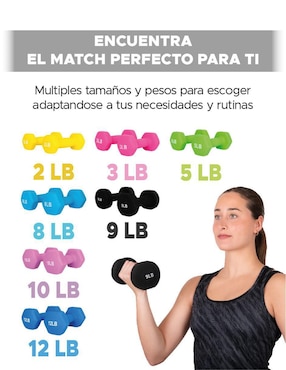 Set mancuernas de peso fijo X-Rush 4 kg 2 piezas