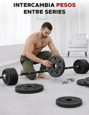 Set mancuernas de peso variable X-Rush 15 kg 15 piezas