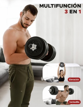 Set mancuernas de peso variable X-Rush 15 kg 15 piezas