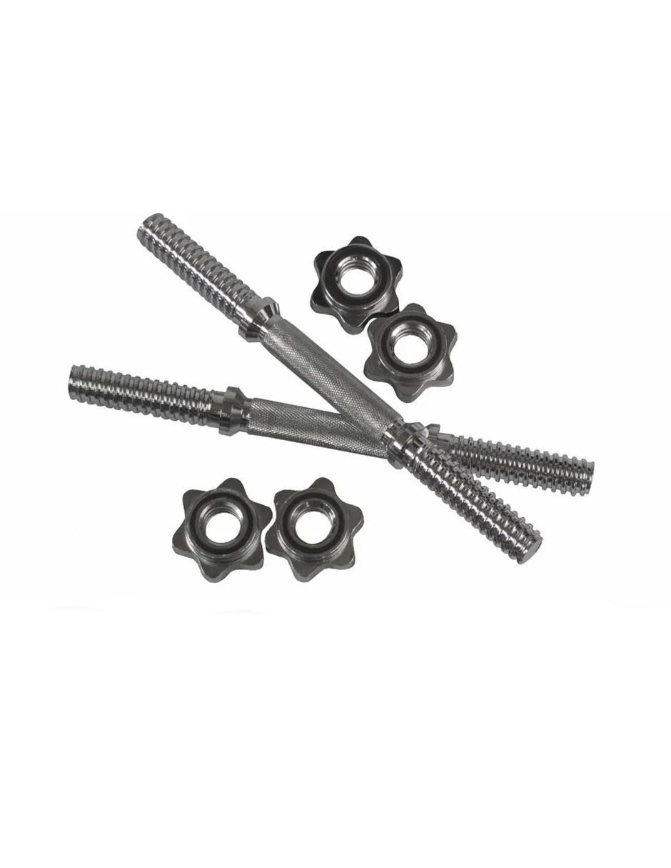 Kit Pesas 100 Libras Plata Barra Z Mancuernas Barra Recta 2