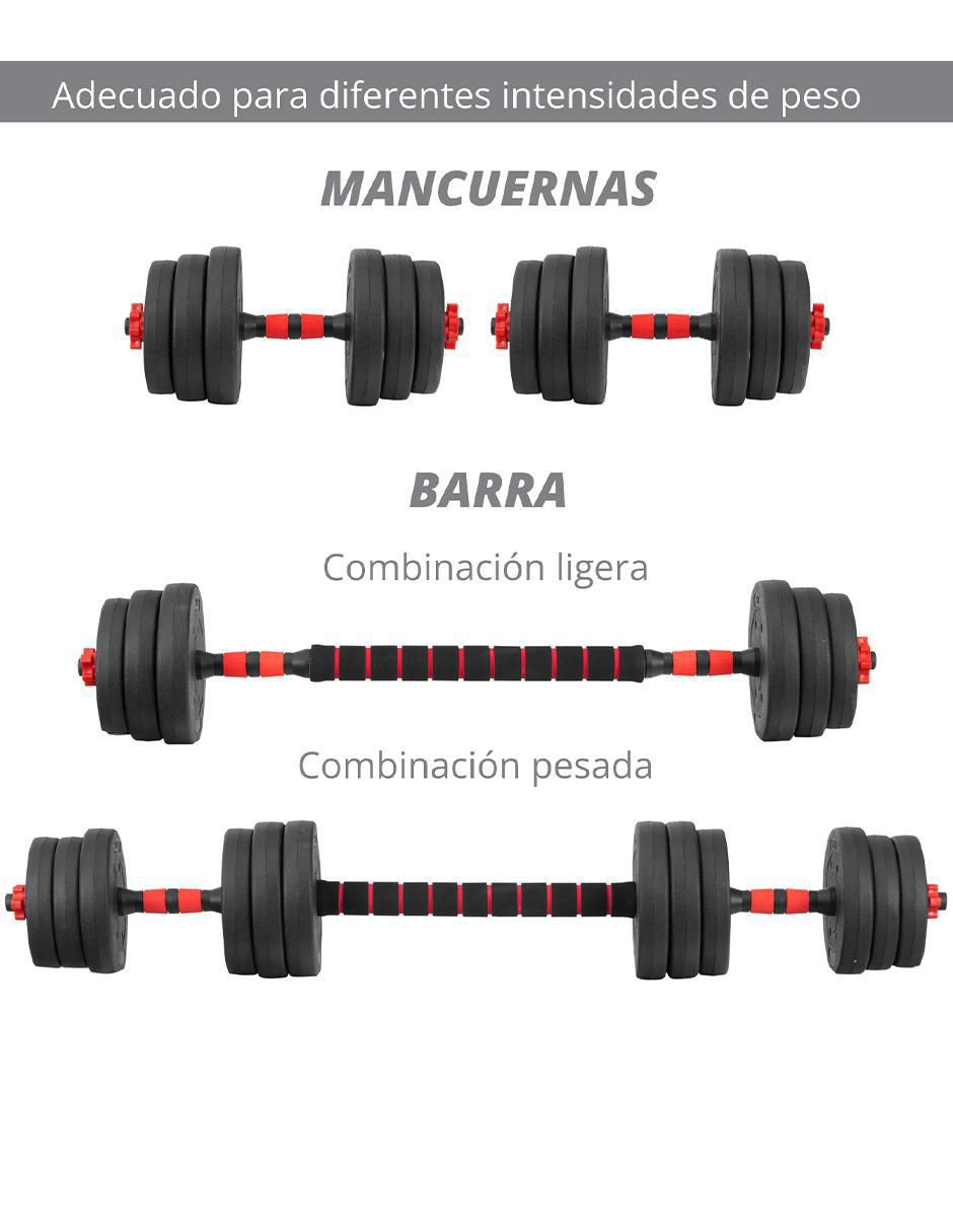Set mancuernas de peso variable 10 kg 8 piezas 3