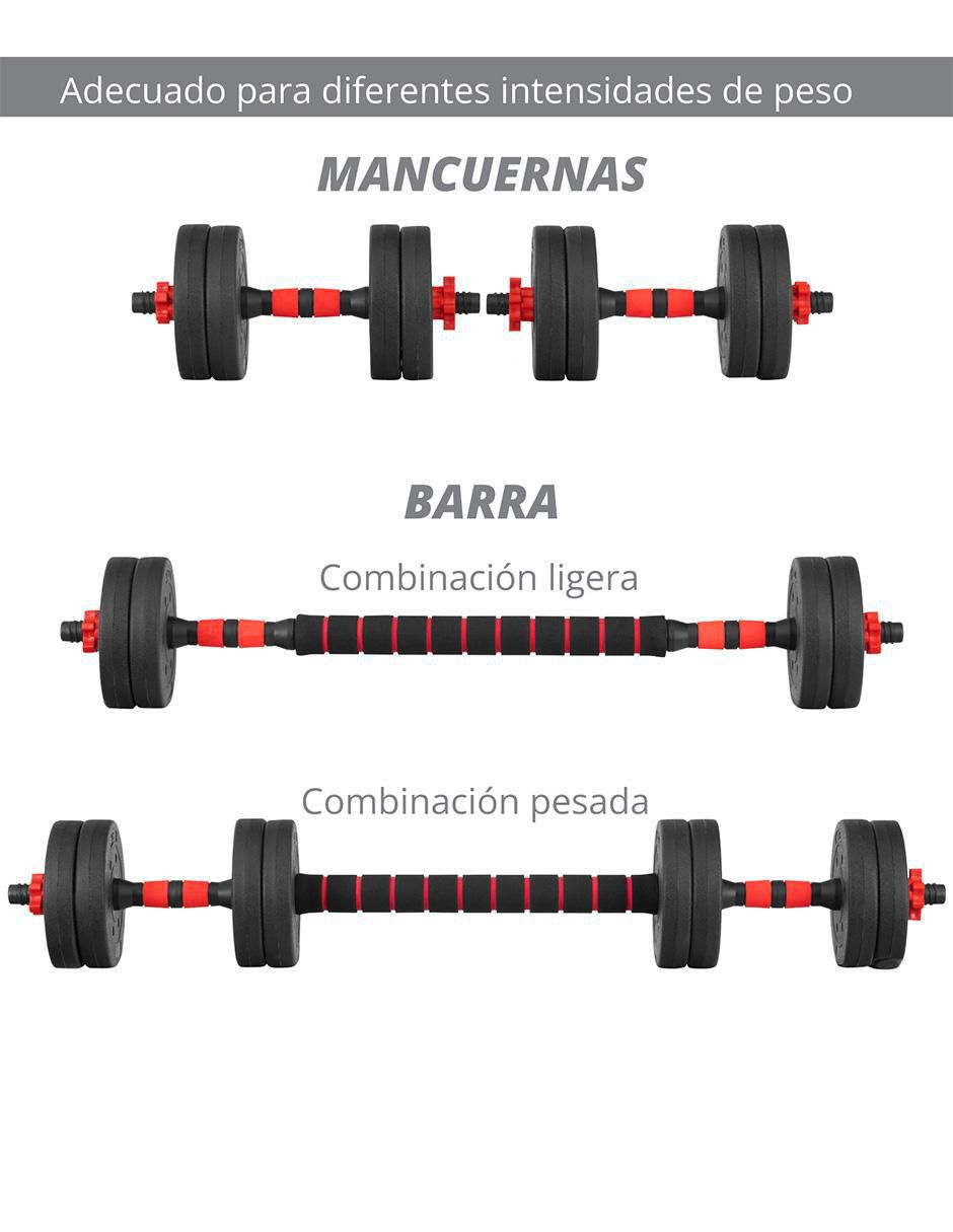 Set mancuernas de peso variable 10 kg 8 piezas 3