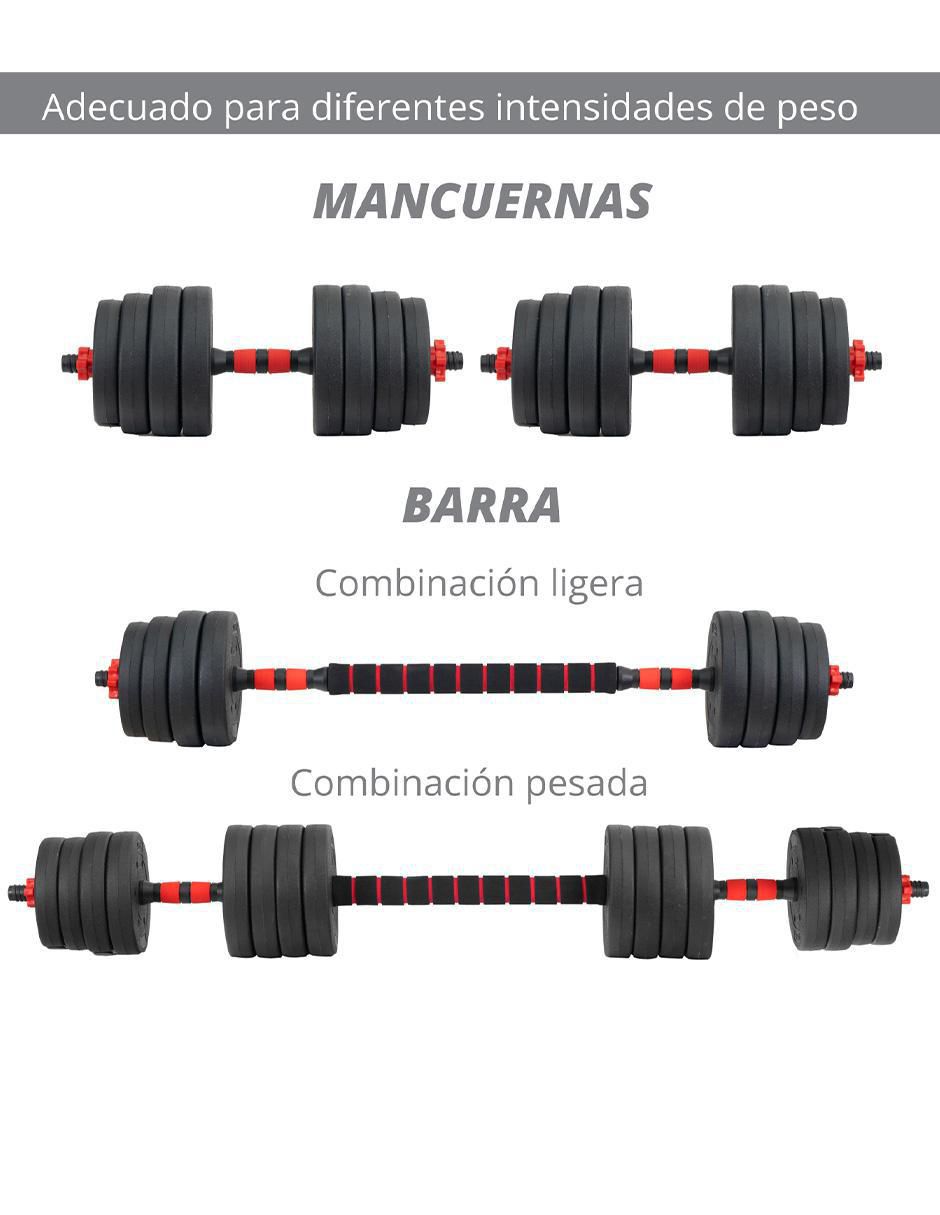 Set mancuernas de peso variable 10 kg 8 piezas 3