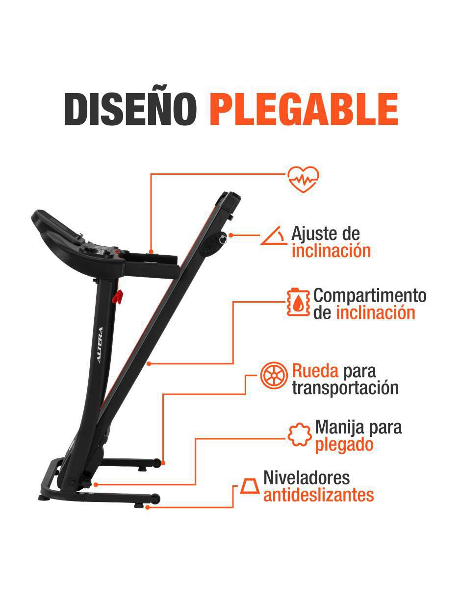 Caminadora semiprofesional X80 plegable 10