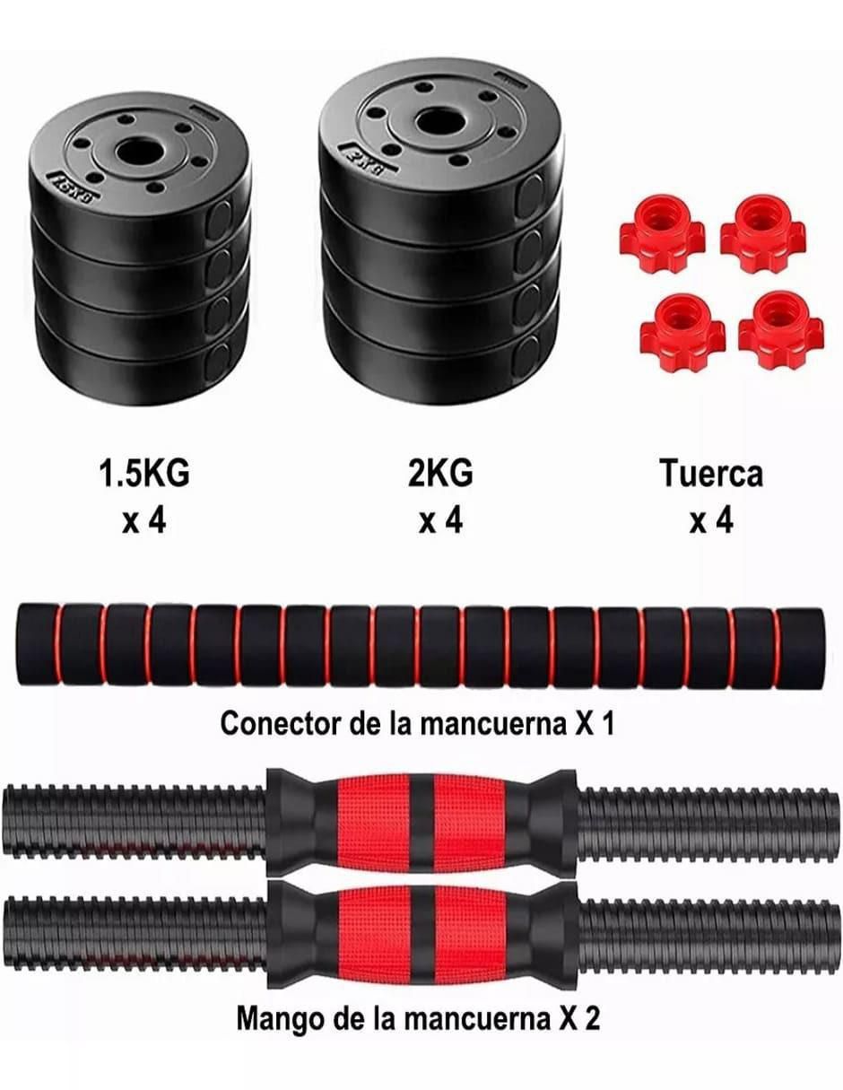 Set mancuernas de peso variable 15 kg 12 piezas 5