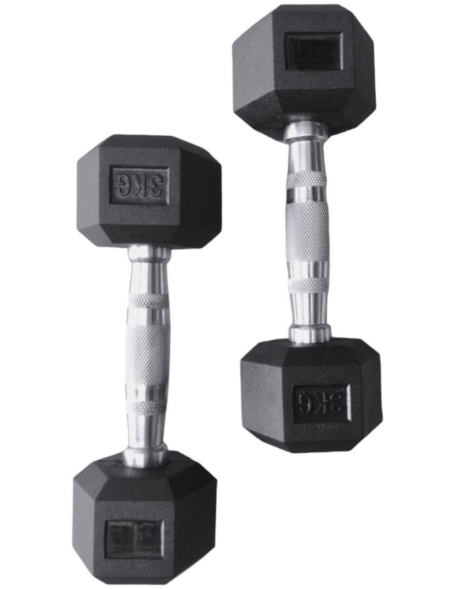 Set mancuernas de peso fijo 3 kg 2 piezas