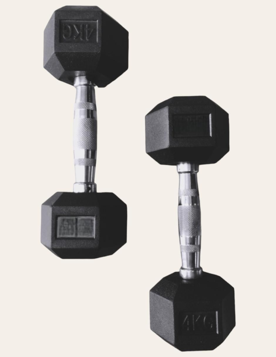 Set mancuernas de peso fijo 4 kg 2 piezas