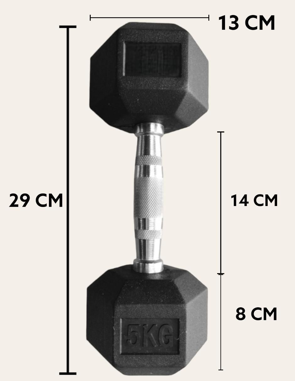 Set mancuernas de peso fijo 5 kg 2 piezas 6