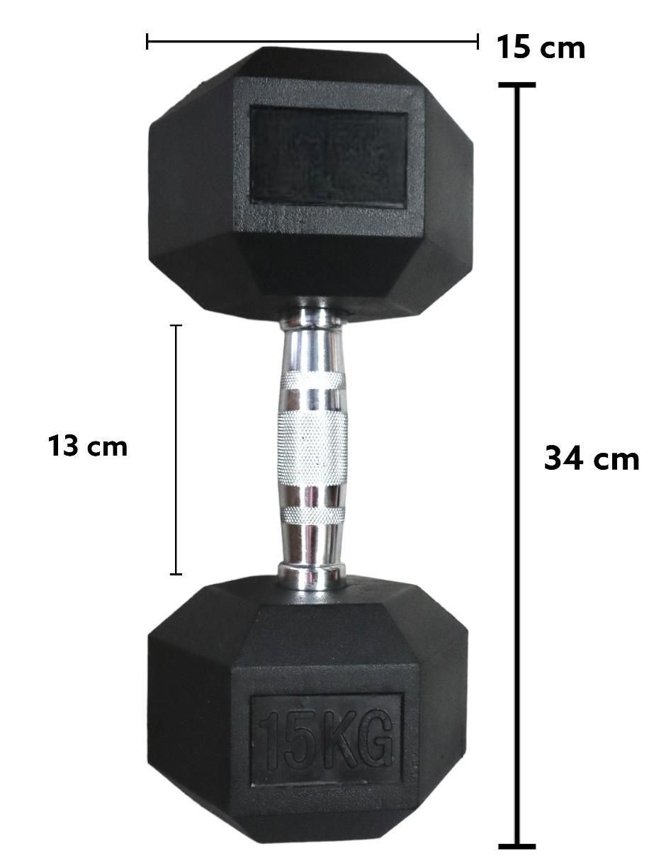 Set mancuernas de peso fijo 15 kg 2 piezas 5