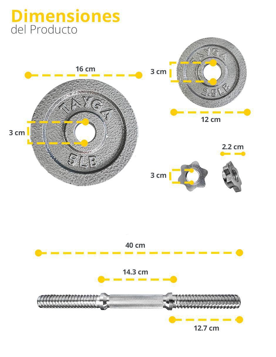 Set mancuernas de peso variable 25 kg 2 piezas 2