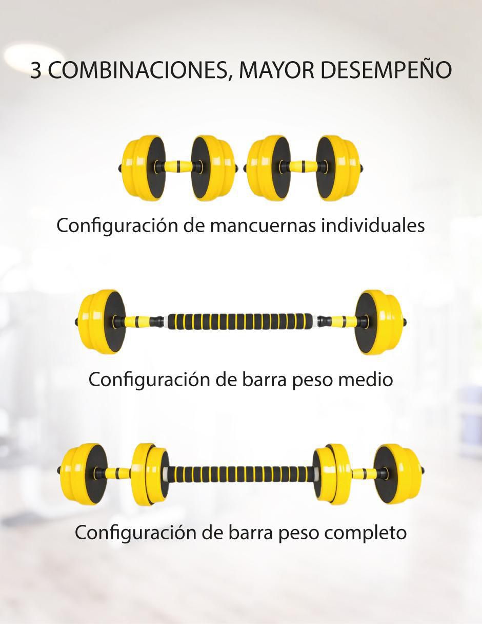 Set mancuernas de peso variable 9 kg 2 piezas 2