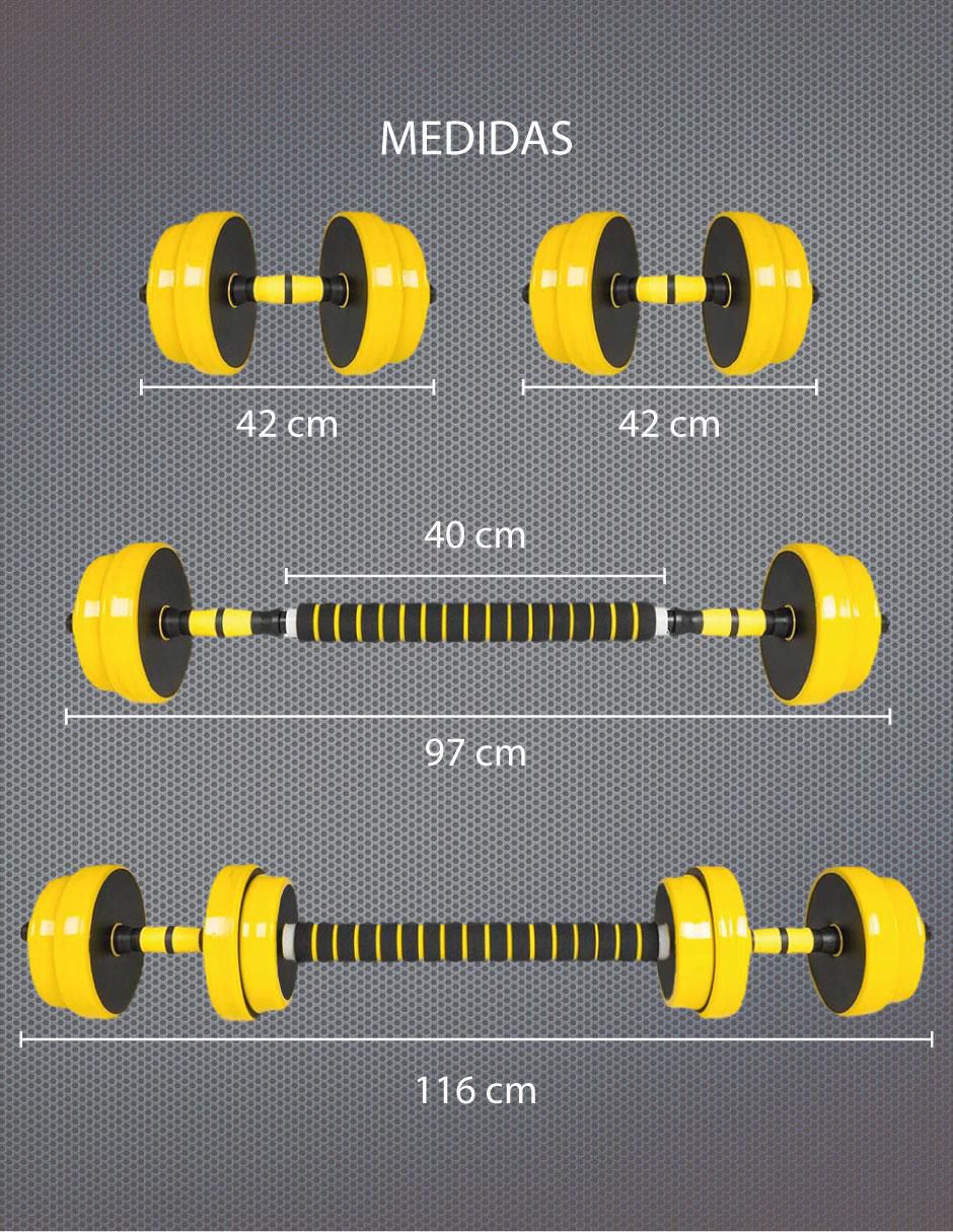 Set mancuernas de peso variable 9 kg 2 piezas 9