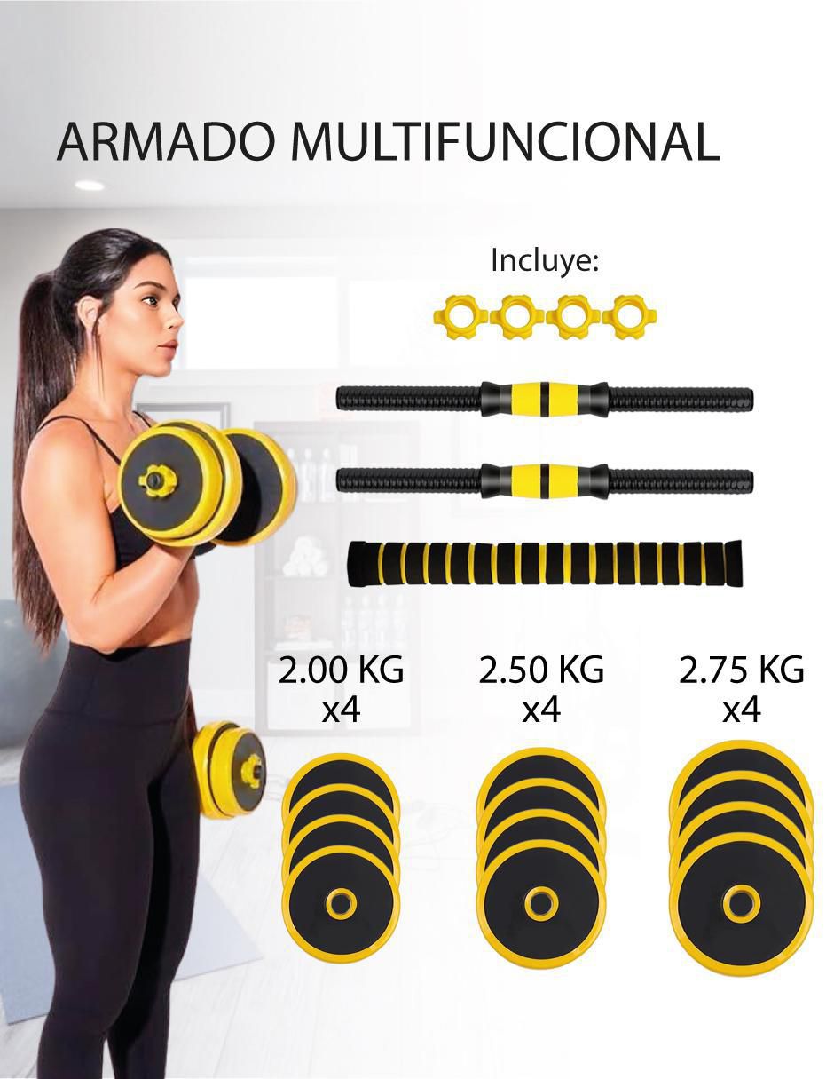 Mancuerna de peso variable 30 kg 2 piezas 4