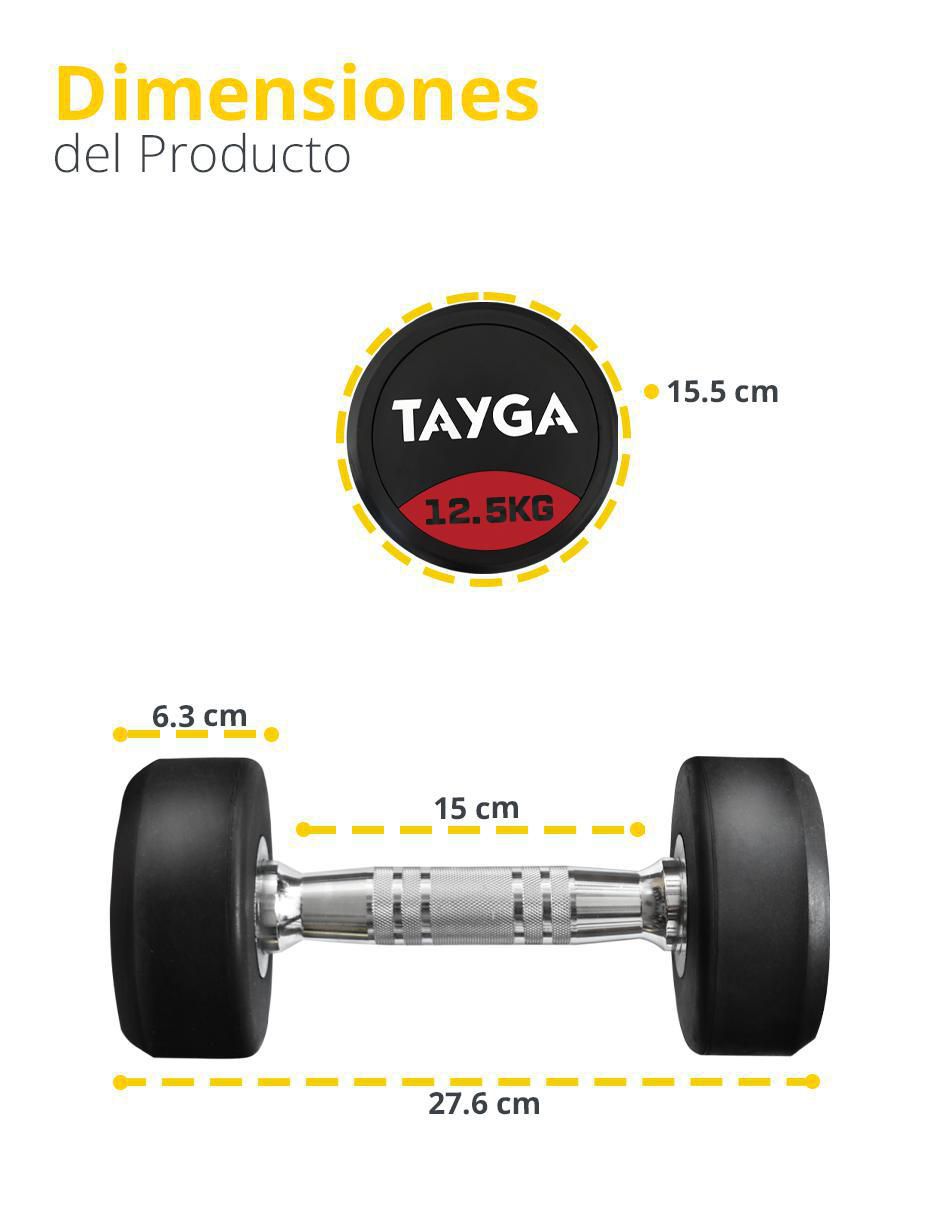 Mancuerna de peso fijo 12.5 kg 3