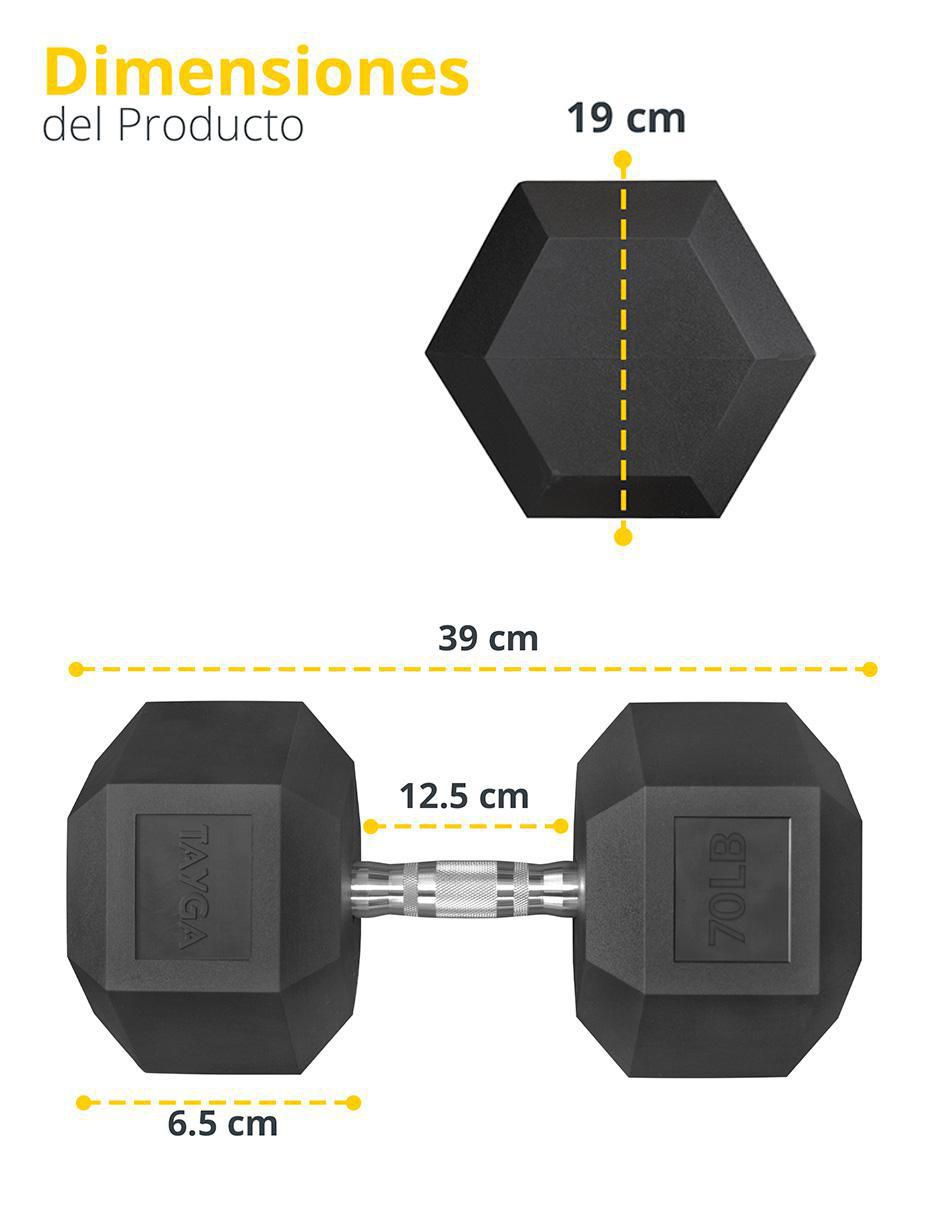 Mancuerna de peso fijo 30.6 kg 2