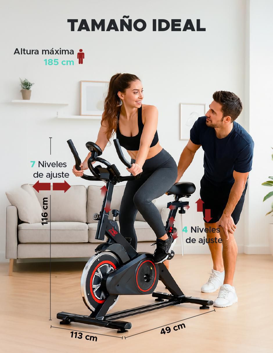 Bicicleta de spinning modelo XR-BDSP de acero 8