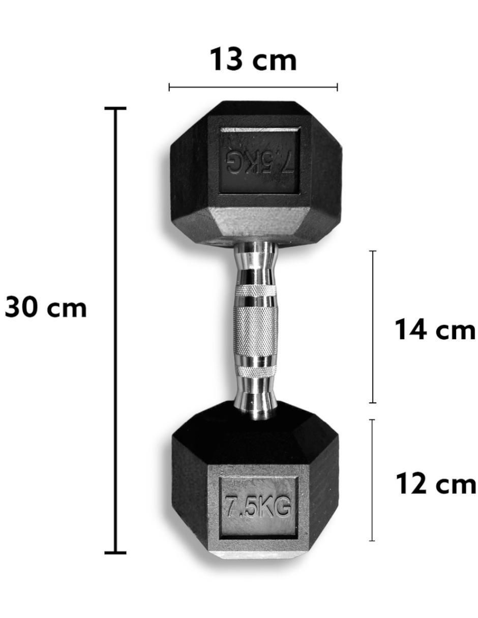 Set mancuernas de peso fijo 7.5 kg 2 piezas 5