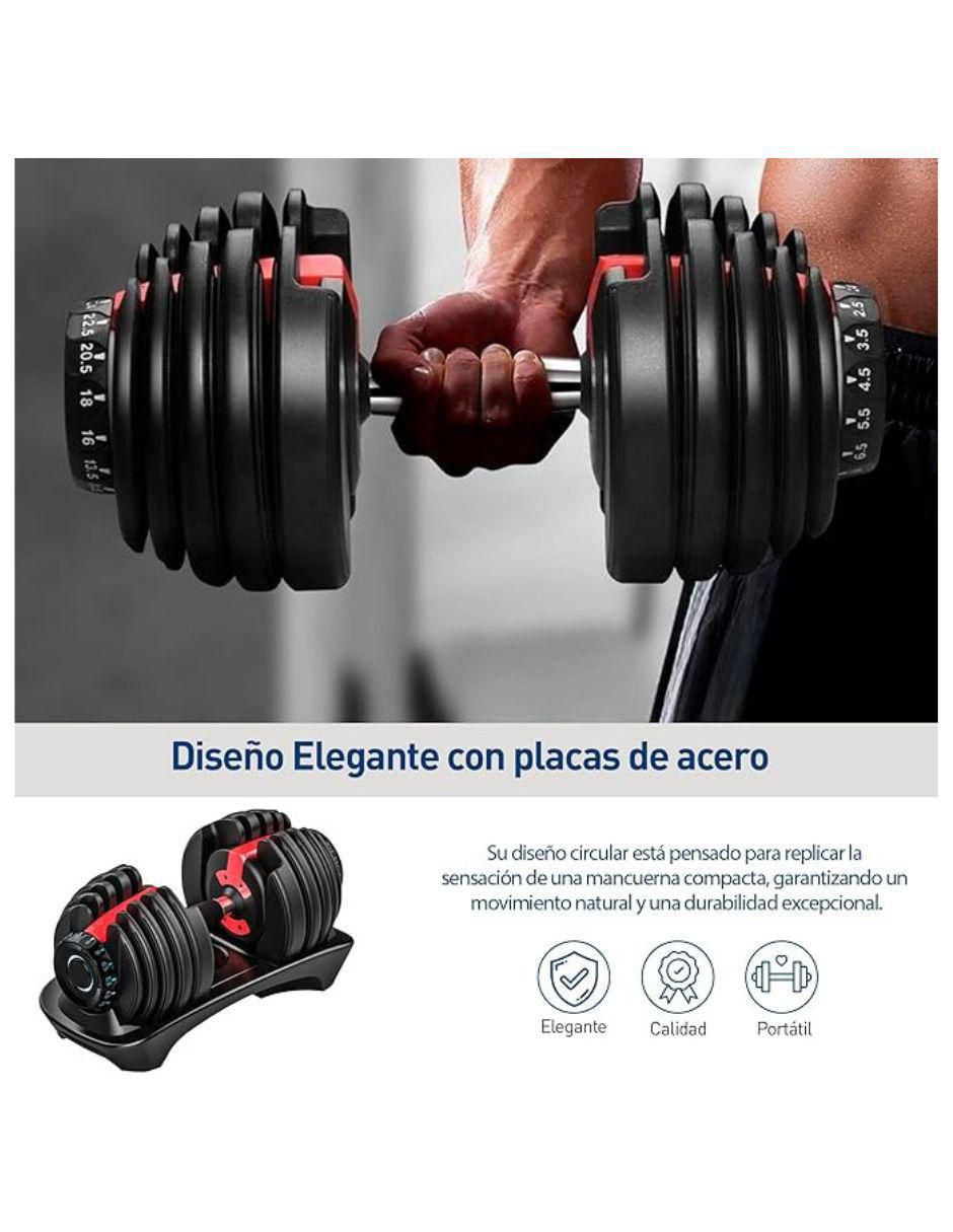 Set mancuernas de peso variable 24 kg 12 piezas 6