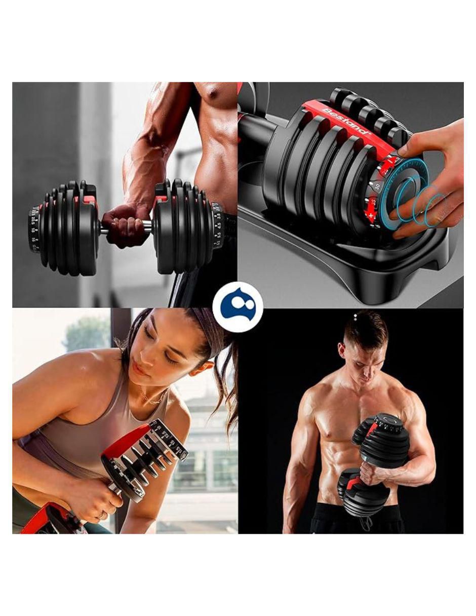 Set mancuernas de peso variable 24 kg 12 piezas 8