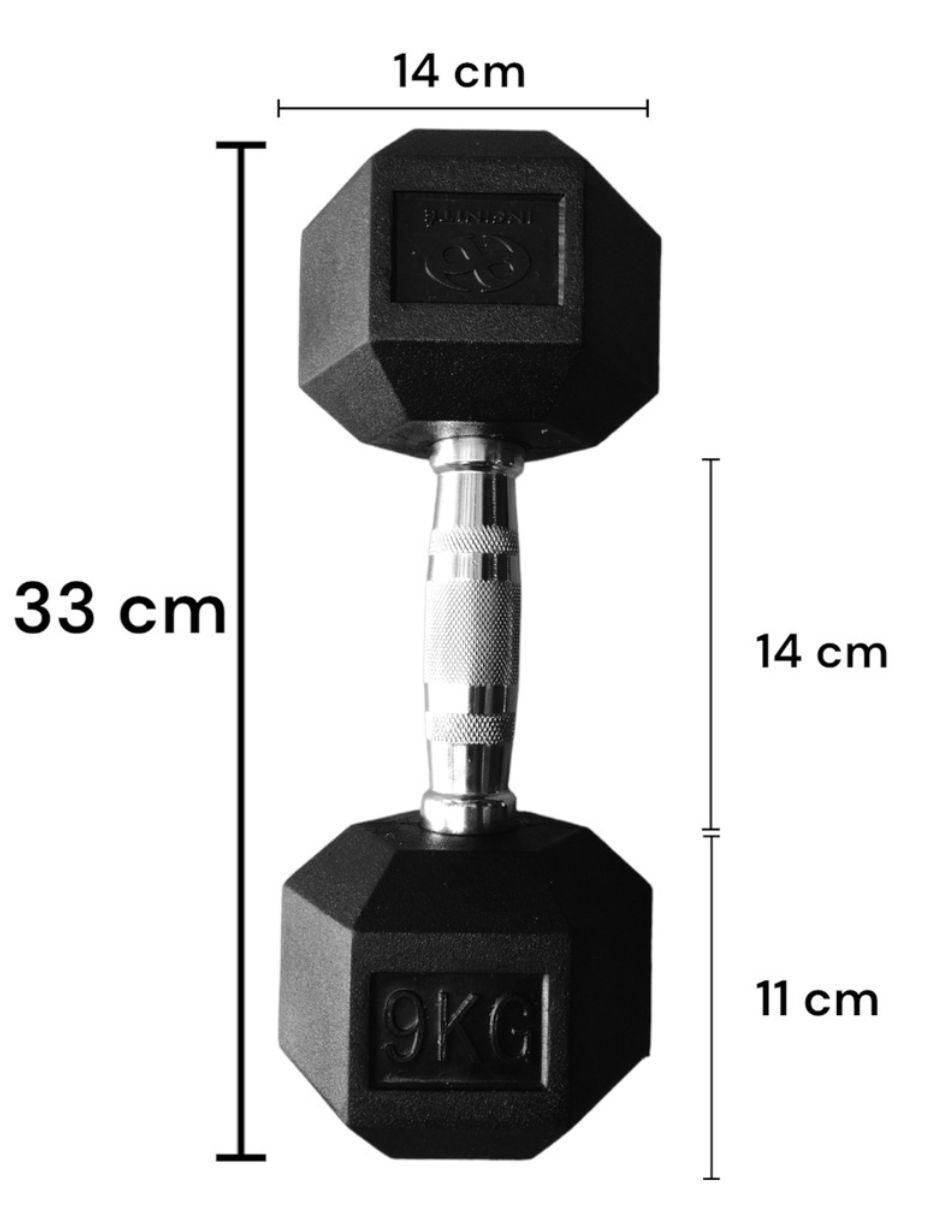 Set mancuernas de peso fijo 9 kg 2 piezas 5