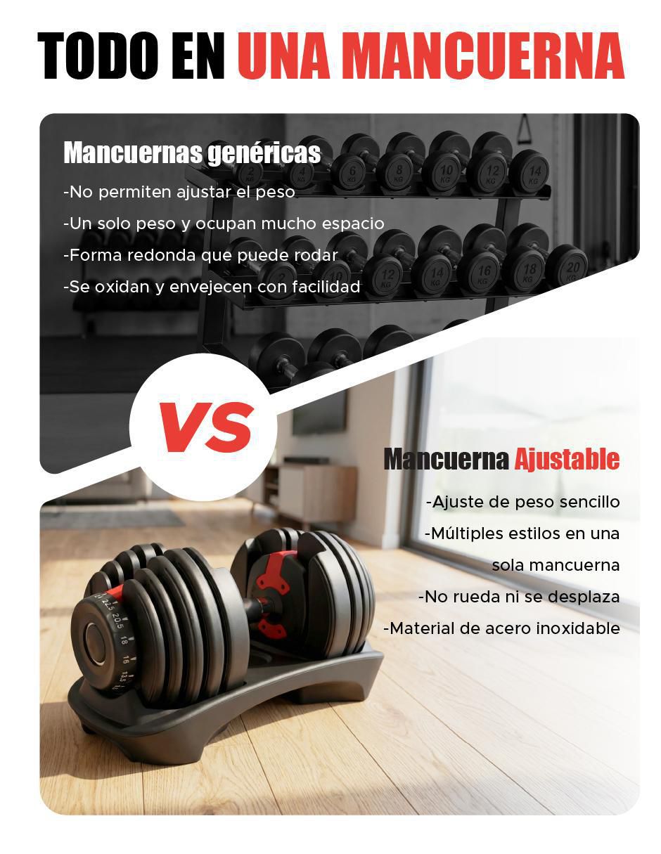 Mancuerna de peso variable 24 Kg 6