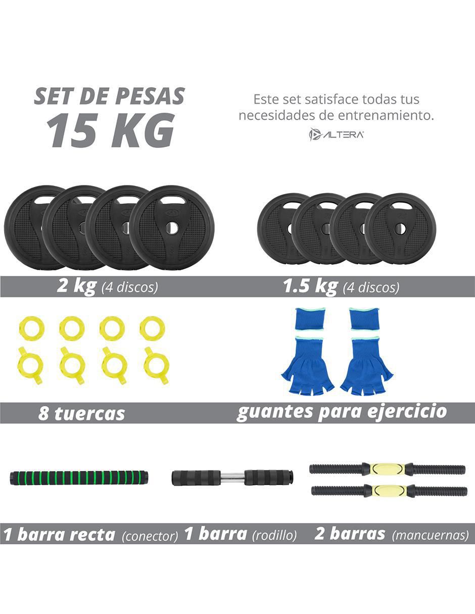 Set mancuernas de peso variable 20 kg 24 piezas 3