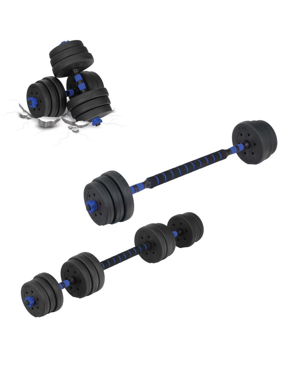 Set mancuernas de peso variable 20 kg 19 piezas