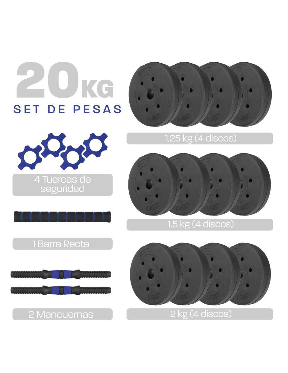Set mancuernas de peso variable 20 kg 19 piezas 3