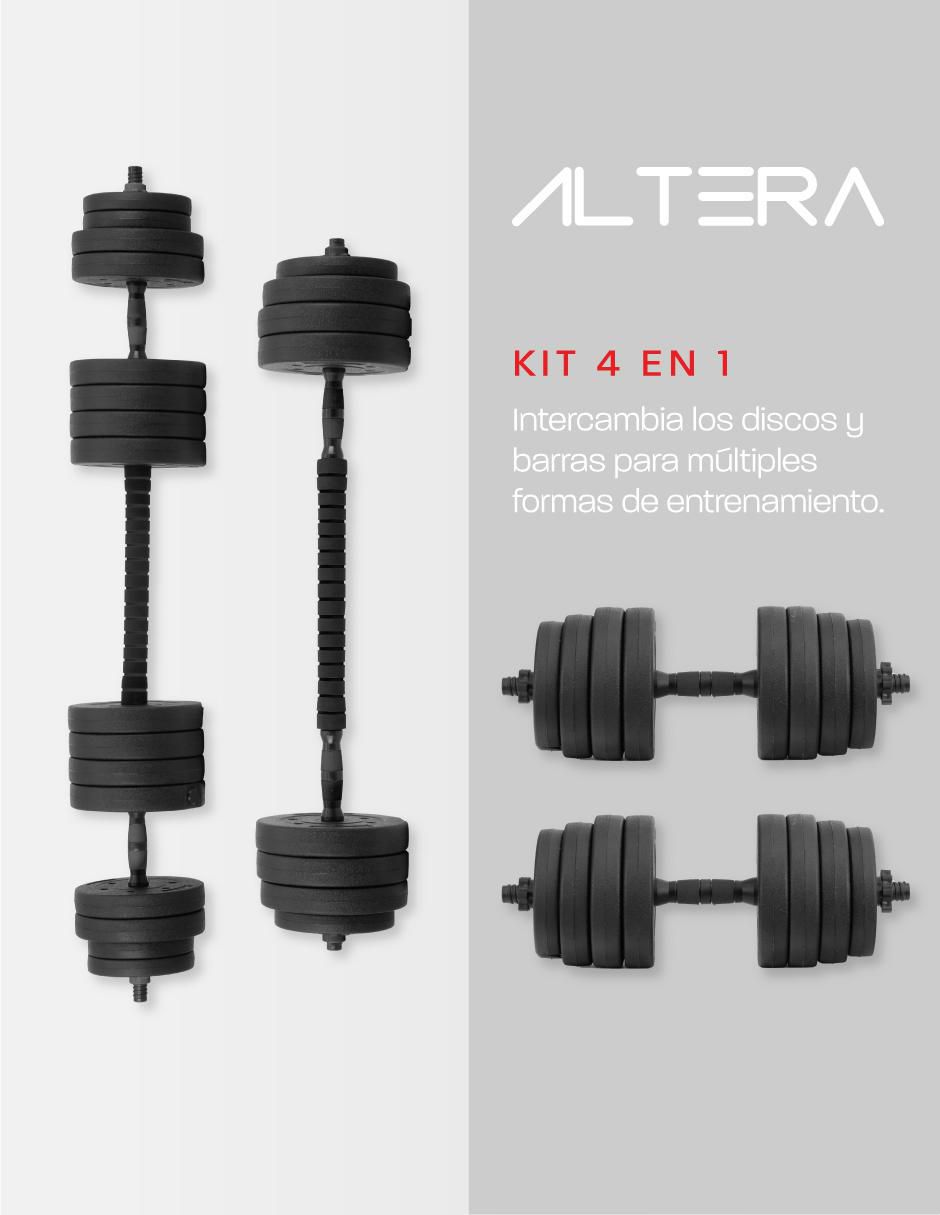 Set mancuernas de peso variable 40 kg 23 piezas 2