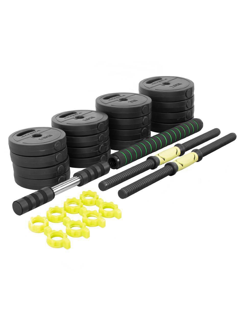 Set mancuernas de peso variable 30 kg 24 piezas