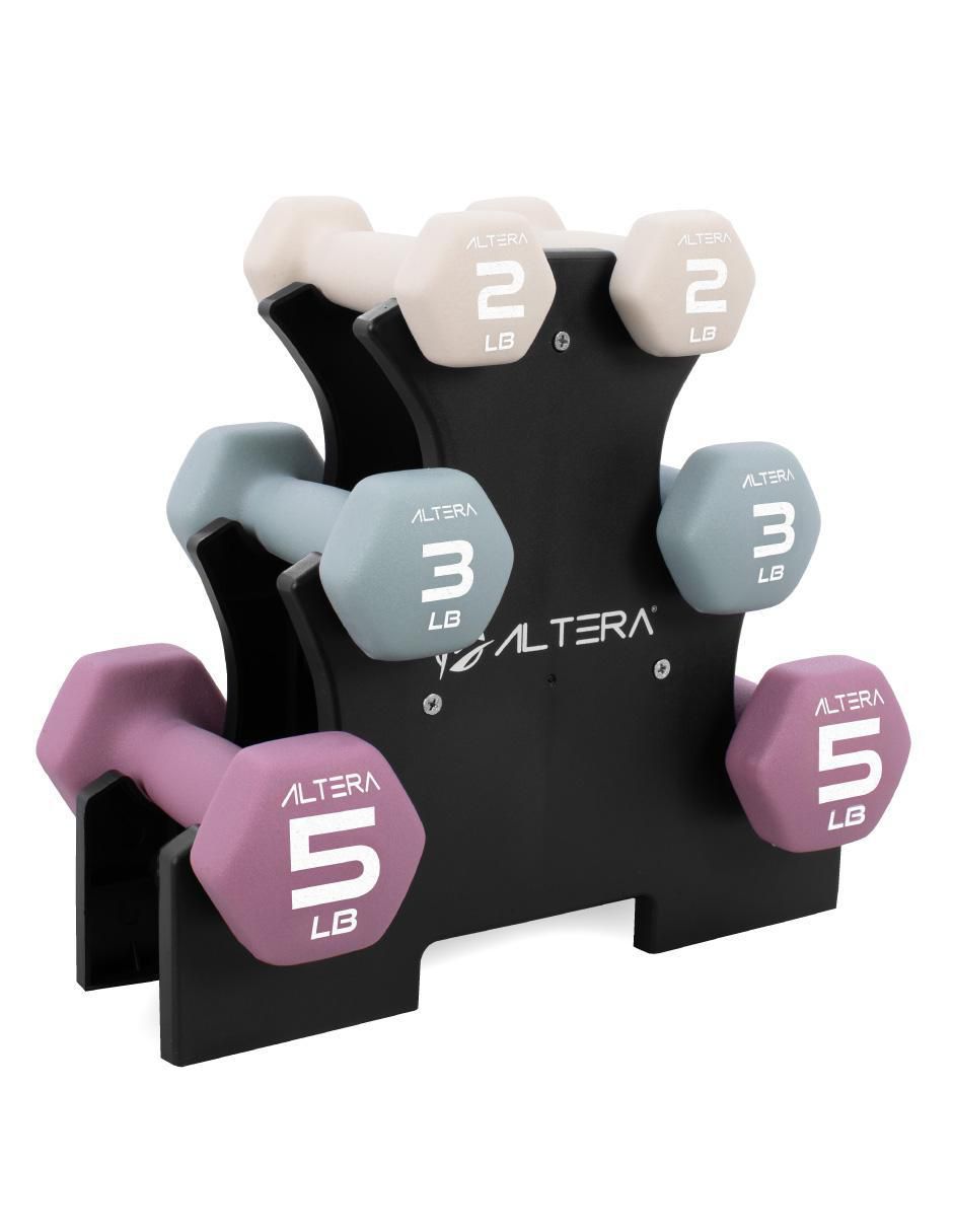 Set mancuernas de peso fijo 7 piezas Set mancuernas de peso fijo 7 piezas