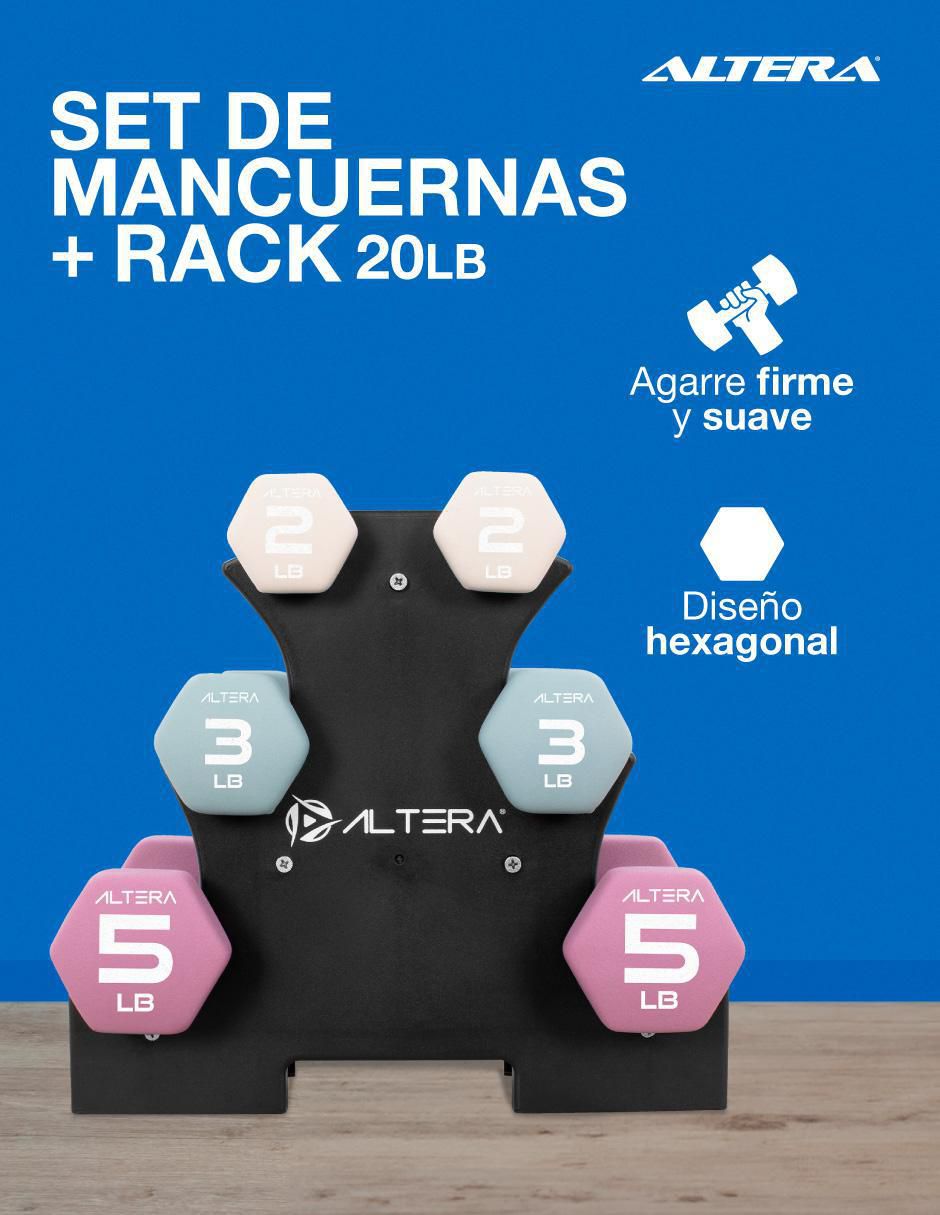 Set mancuernas de peso fijo 7 piezas 4