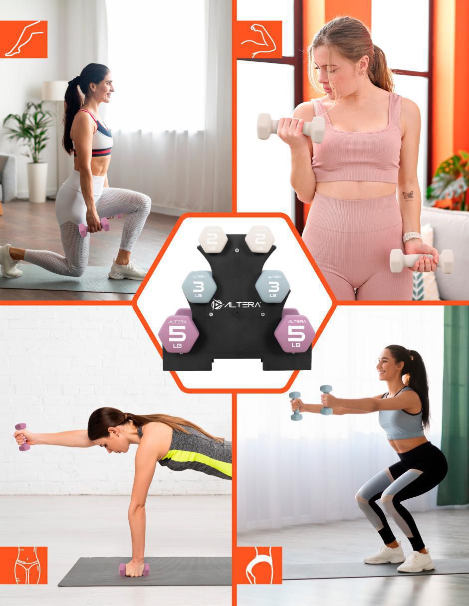 Set mancuernas de peso fijo 7 piezas 5
