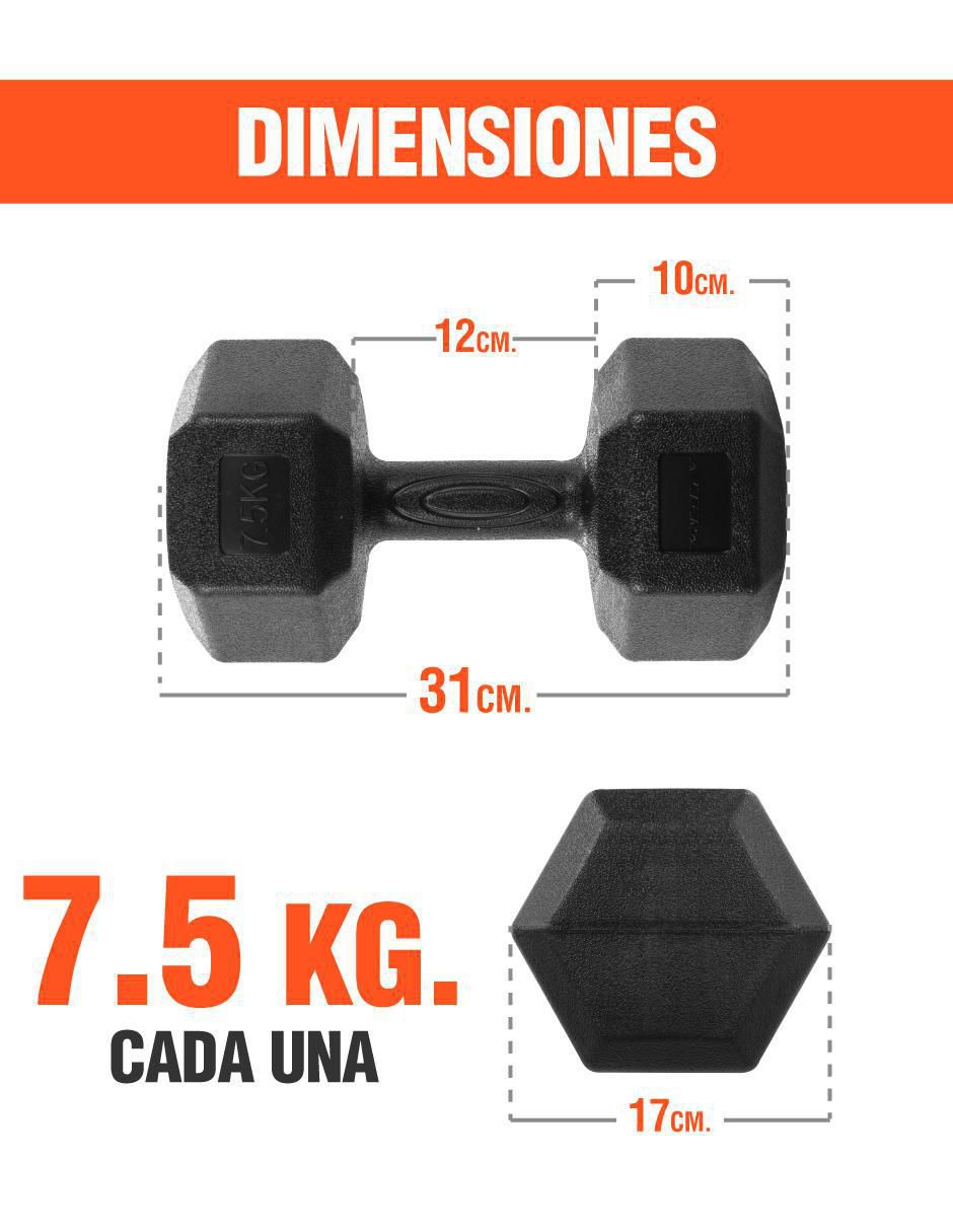 Set mancuernas de peso fijo 2 piezas 6