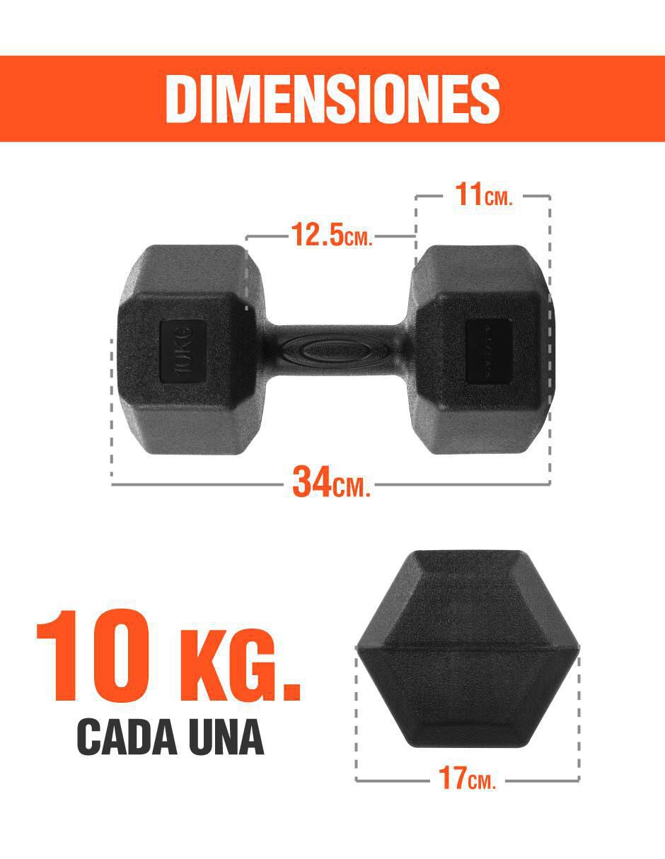 Set mancuernas de peso fijo 2 piezas