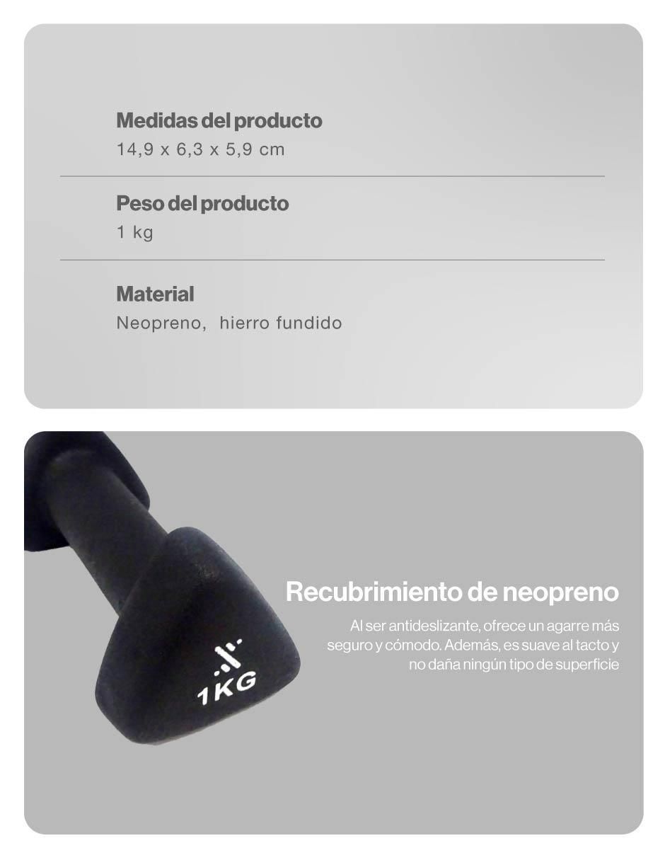 Mancuerna de peso fijo 1 kg 3