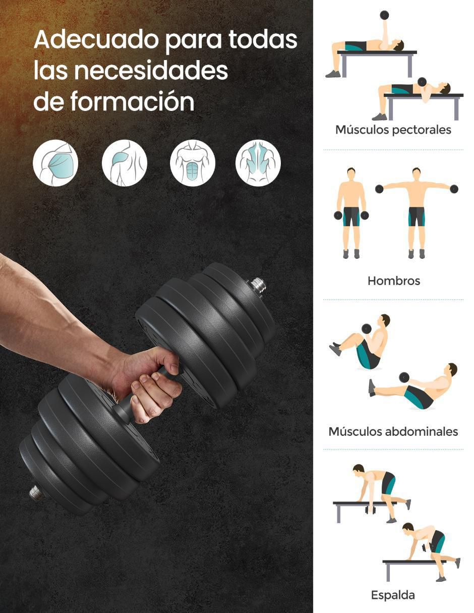 Set mancuernas de peso variable 30 kg 2 piezas 3