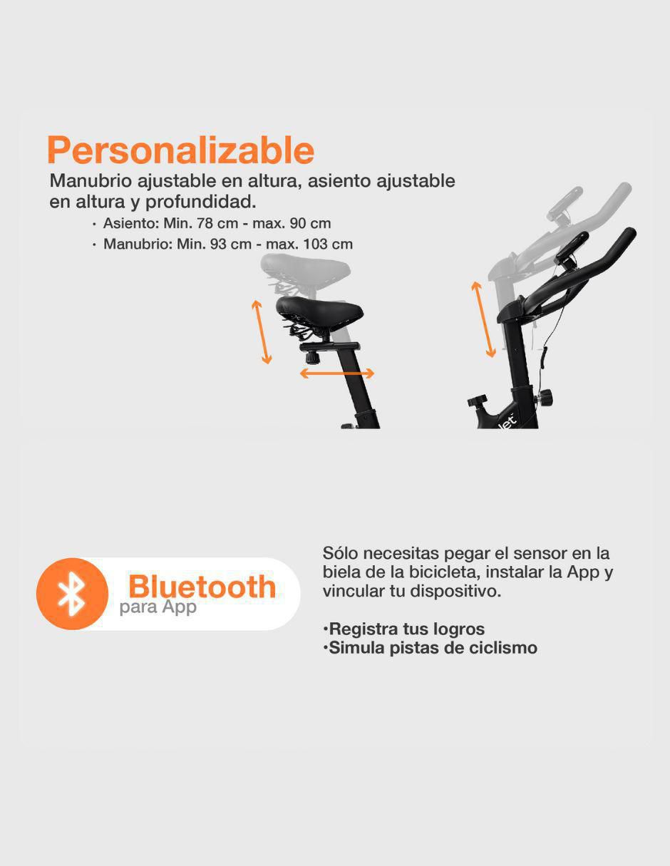 Bicicleta fija modelo SP4PLUS de acero 6