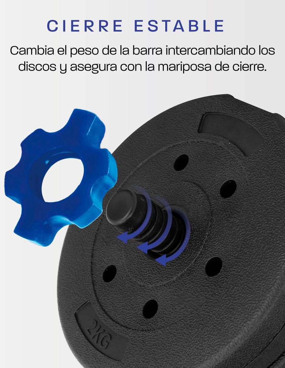 Set mancuernas de peso variable 10 kg 15 piezas 4