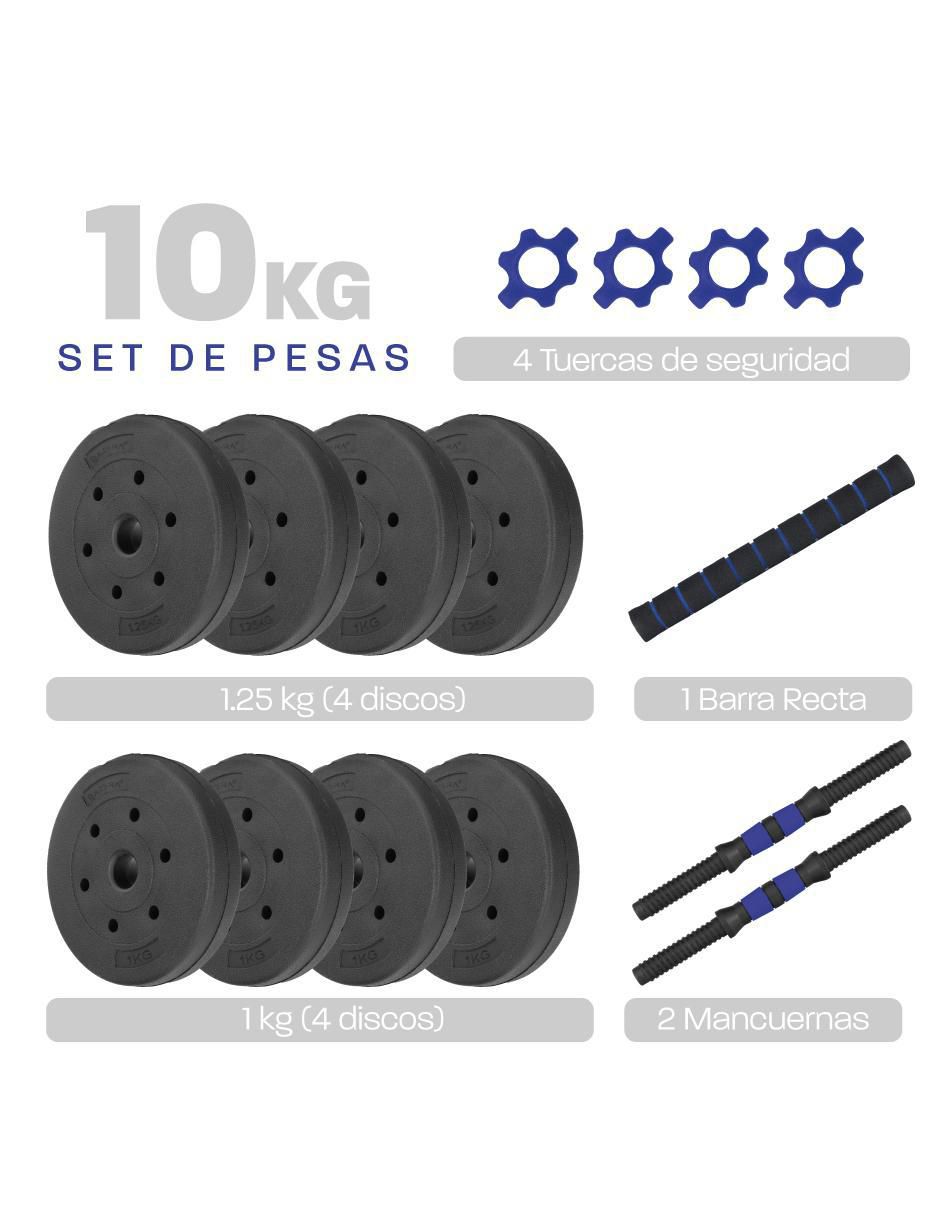 Set mancuernas de peso variable 10 kg 15 piezas 7