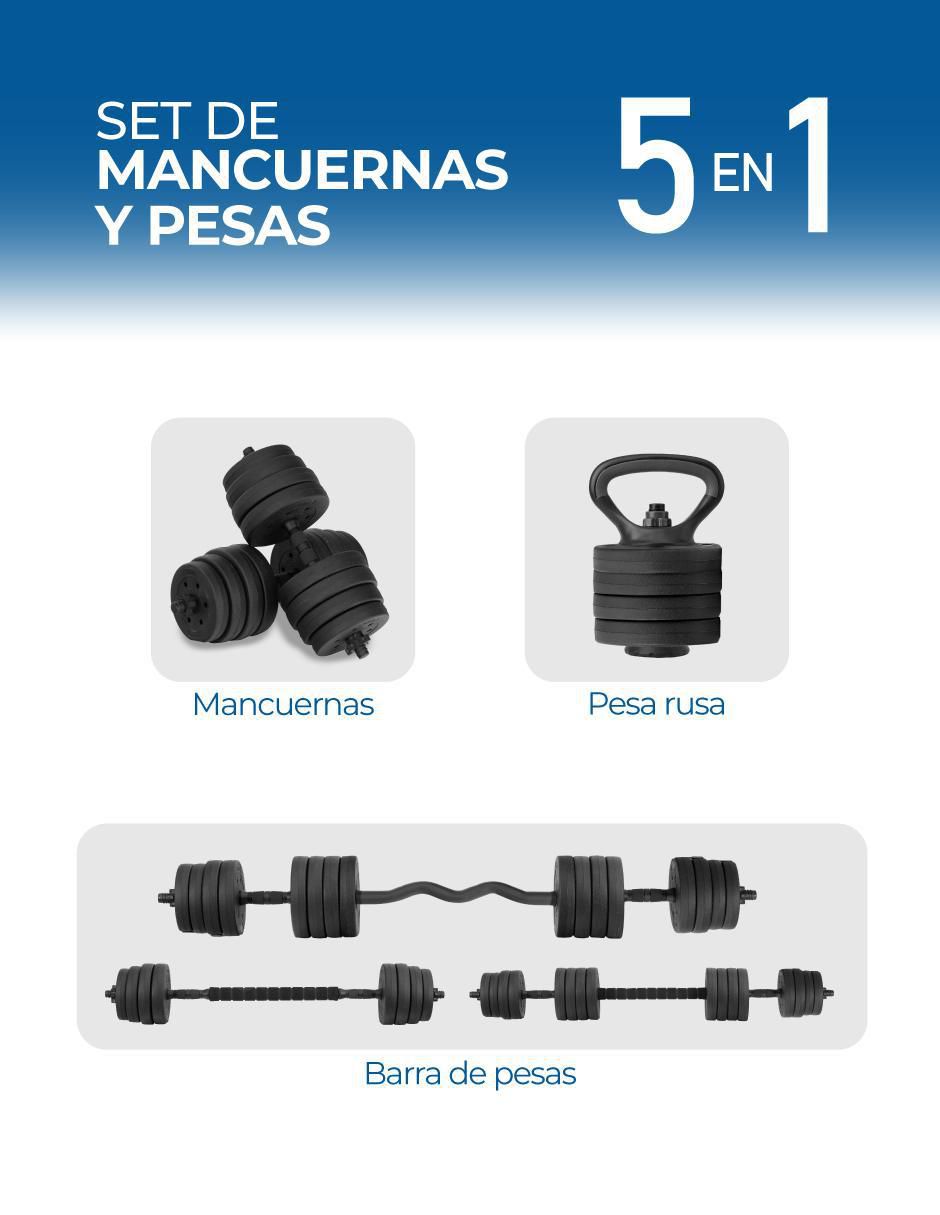 Kit mancuernas de peso variable 40 kg 27 piezas 2