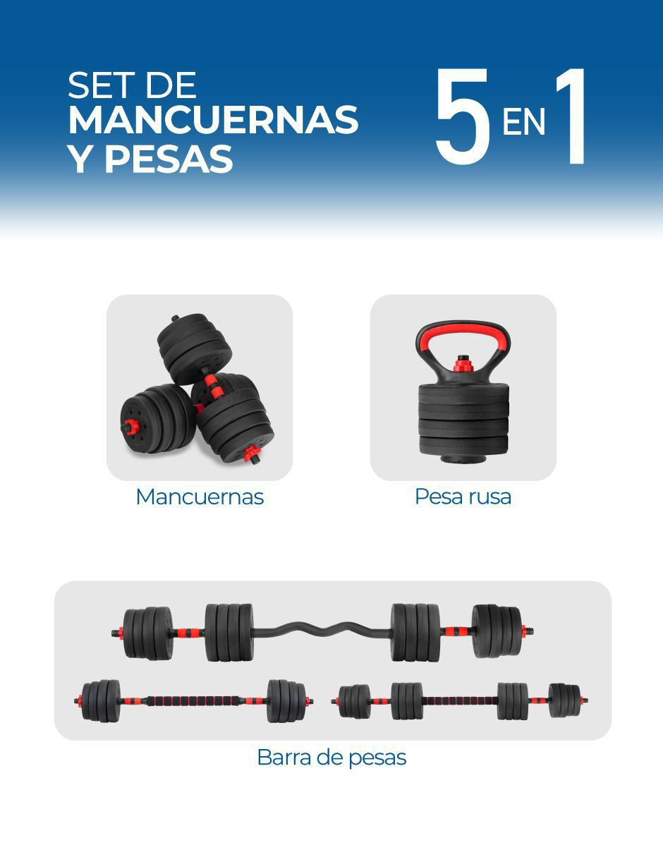 "mancuerna/set mancuernas/kit mancuernas" de peso variable altera 40 kg 1 "piezas"