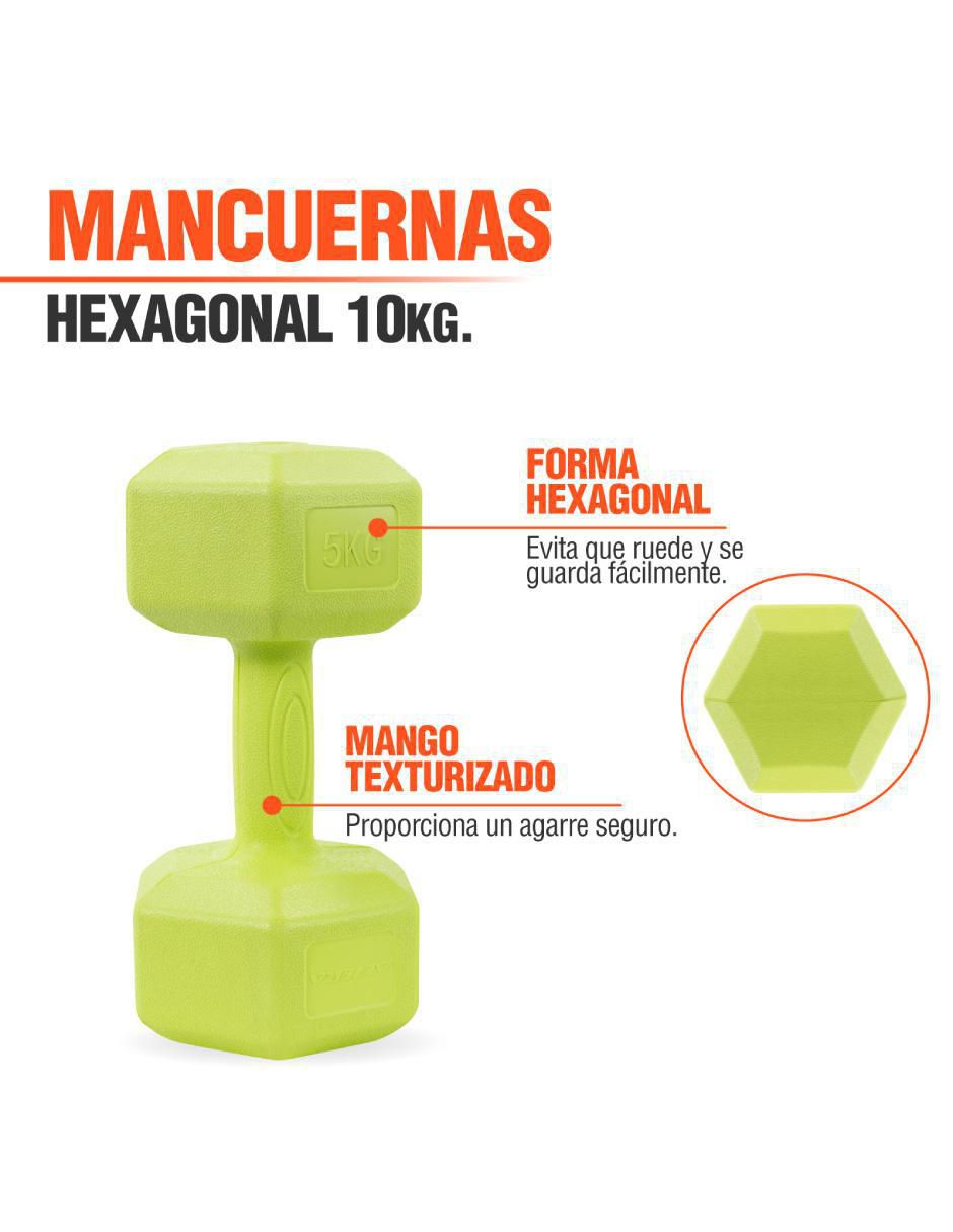 Set mancuernas de peso fijo 10 kg 2 piezas