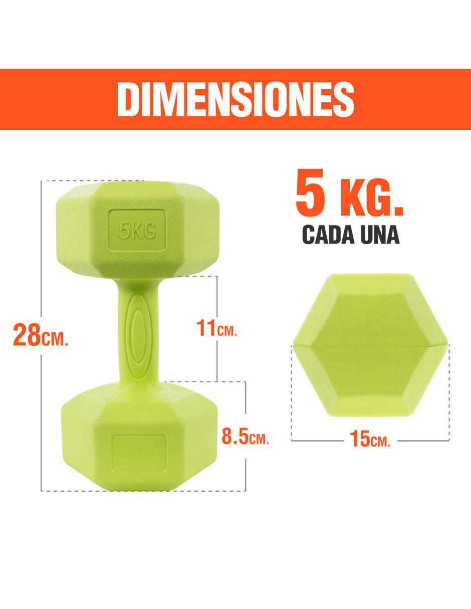 Set mancuernas de peso fijo 10 kg 2 piezas