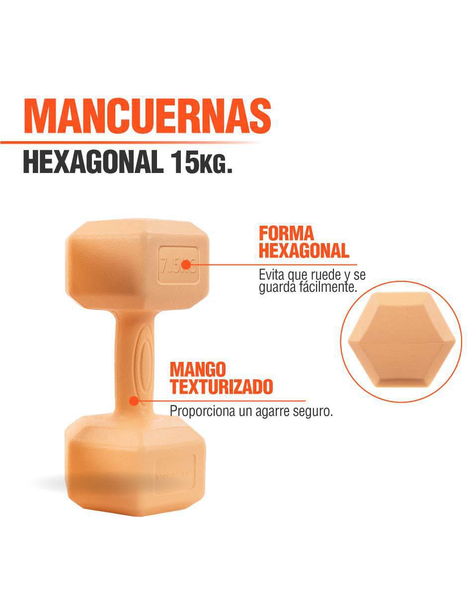 "mancuerna/set mancuernas/kit mancuernas" de peso fijo altera 7.5 kg 2 "piezas"