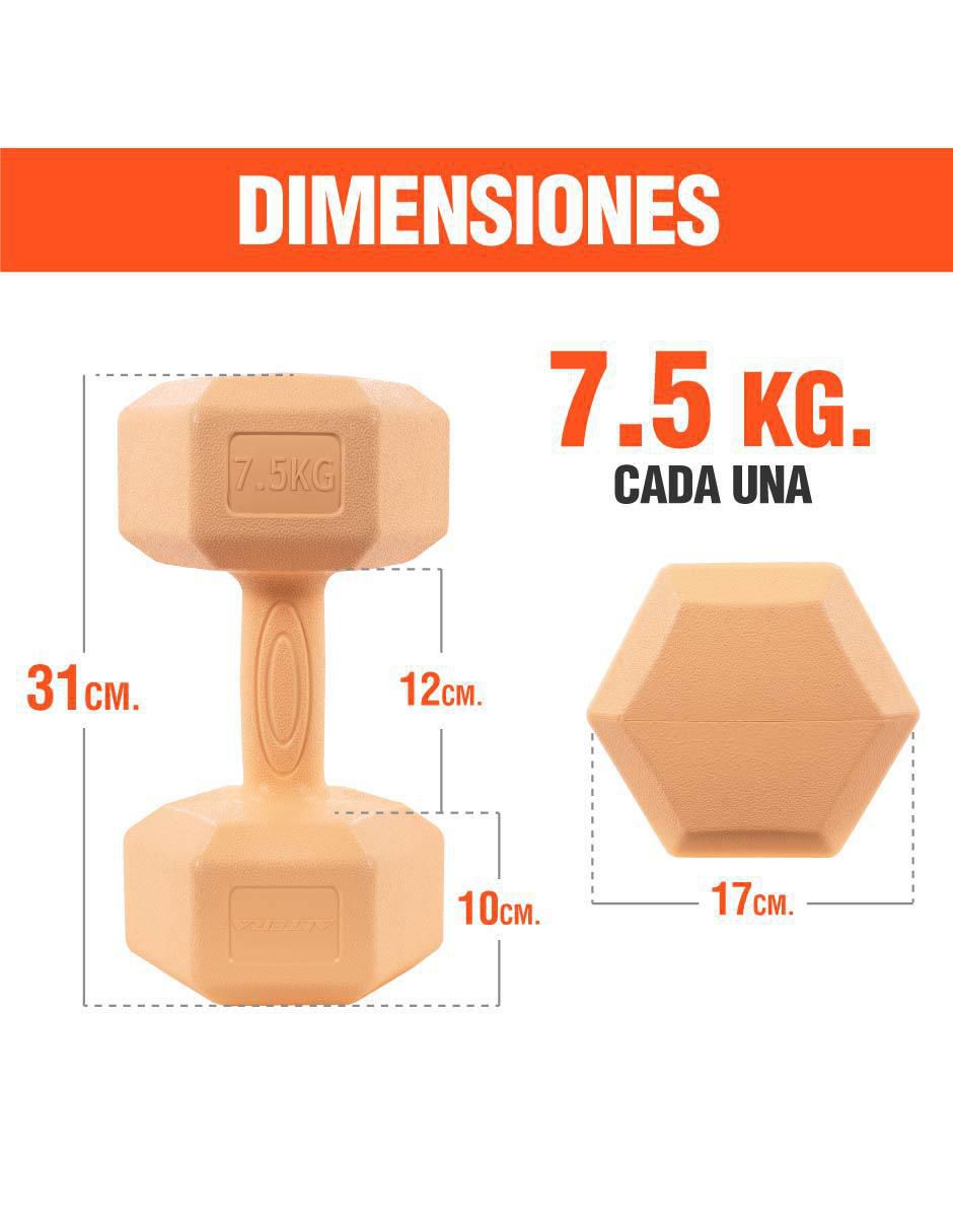 "mancuerna/set mancuernas/kit mancuernas" de peso fijo altera 7.5 kg 2 "piezas"
