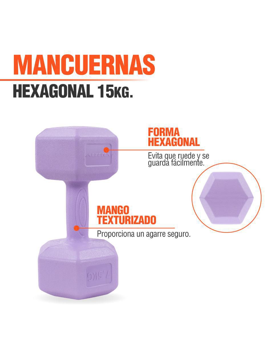 Set mancuernas de peso fijo 7.5 kg 2 piezas 2