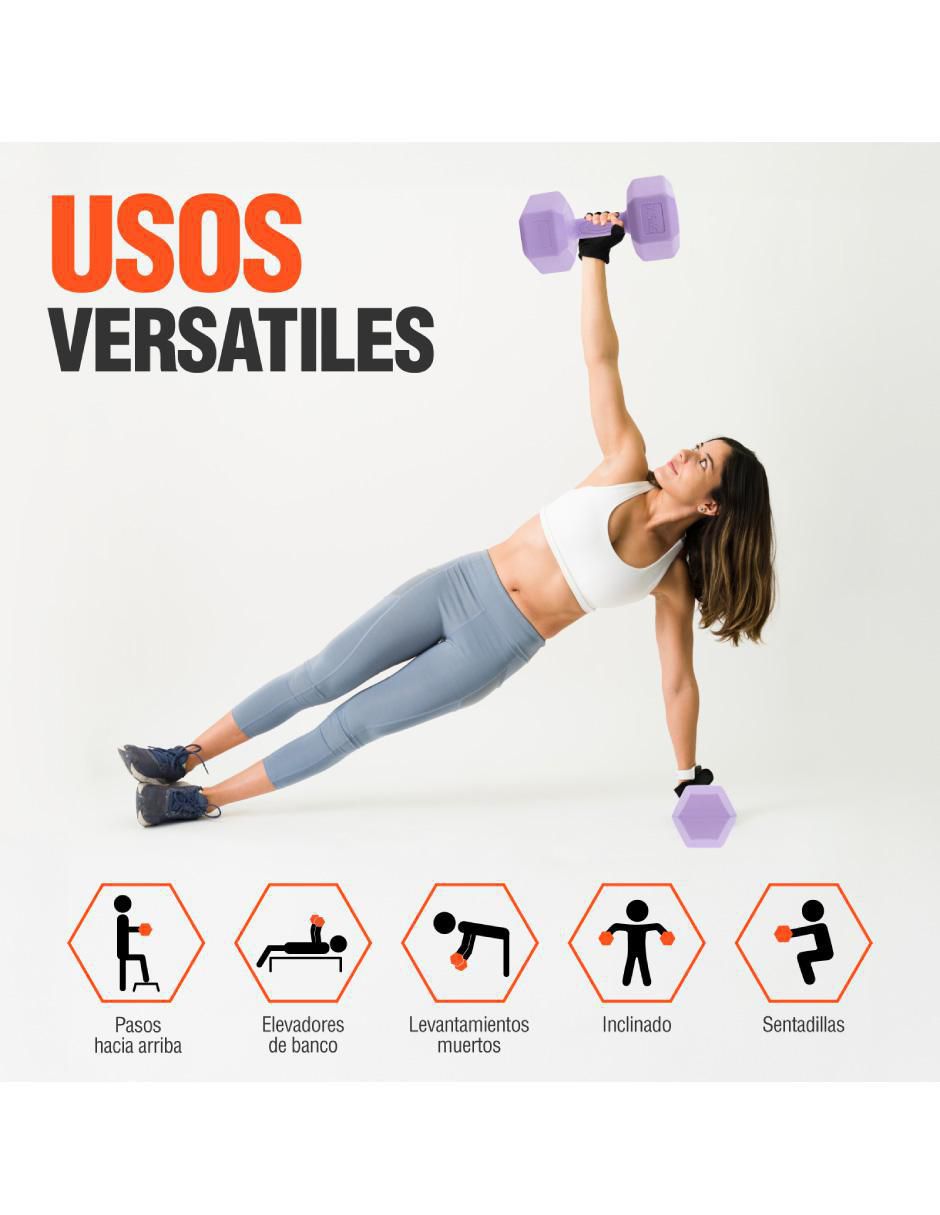 Set mancuernas de peso fijo 7.5 kg 2 piezas 4