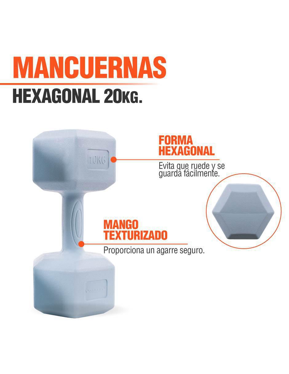 Set mancuernas de peso fijo 20 kg 2 piezas 2