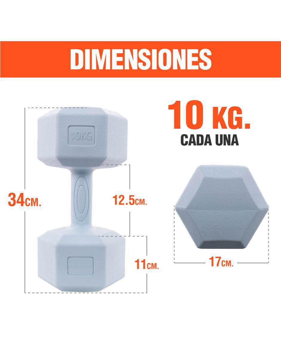 Set mancuernas de peso fijo 20 kg 2 piezas 6